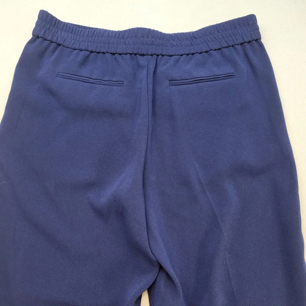 Tory Burch Addison Pants Womens 6 Navy Sea Wide Leg Elastic Waist